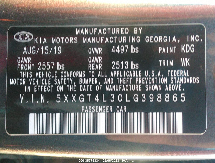 5XXGT4L30LG398865