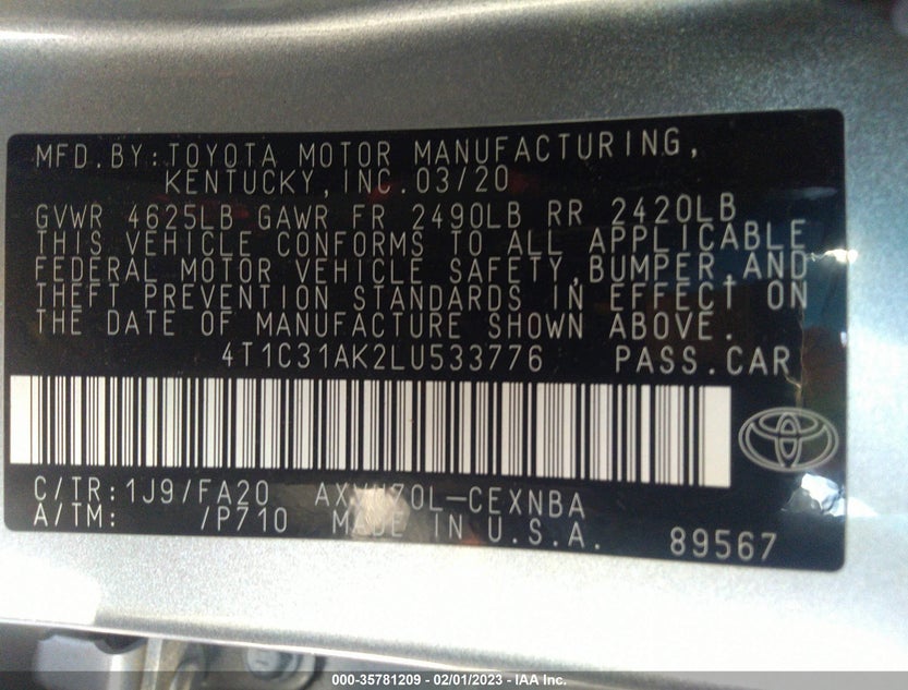 4T1C31AK2LU533776