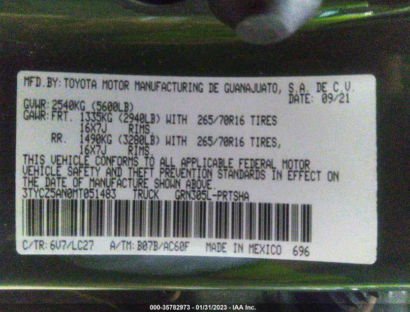 3TYCZ5AN0MT051483