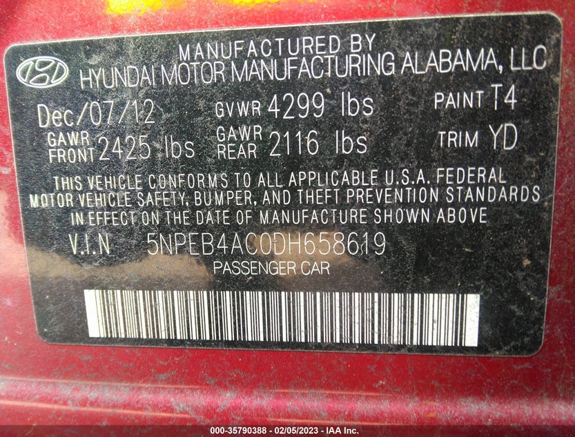 5NPEB4AC0DH658619
