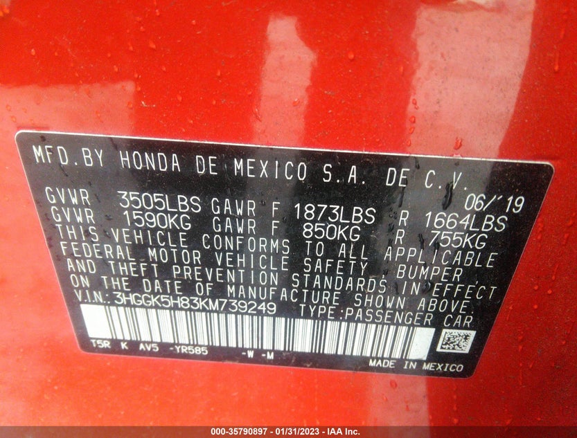 3HGGK5H83KM739249