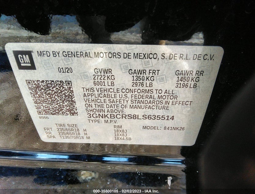 3GNKBCRS8LS635514
