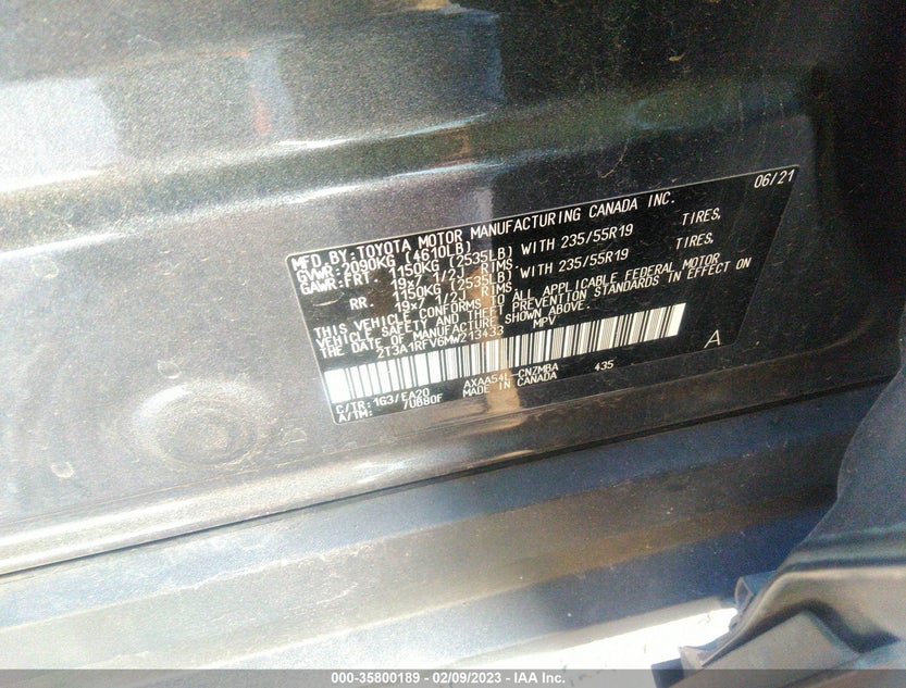 2T3A1RFV6MW213433