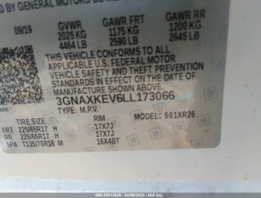 3GNAXKEV6LL173066