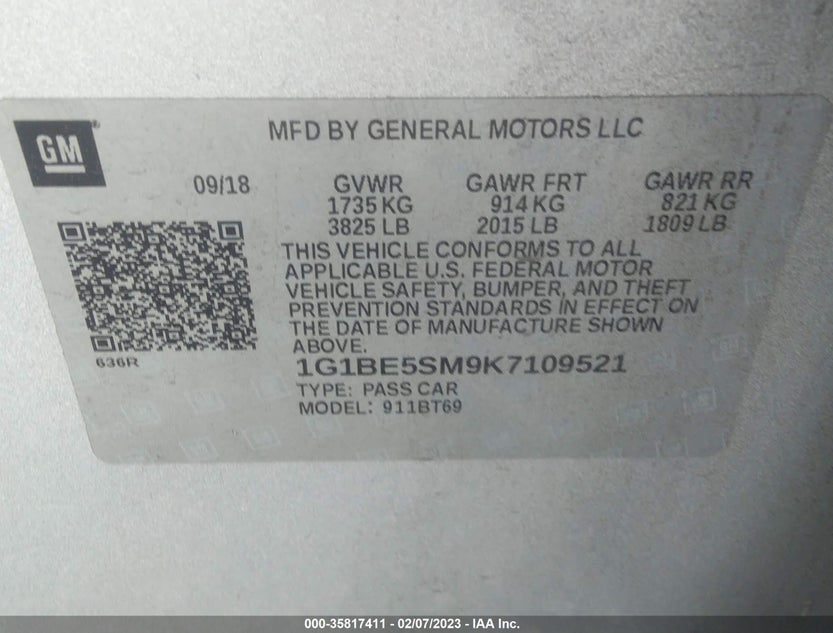1G1BE5SM9K7109521
