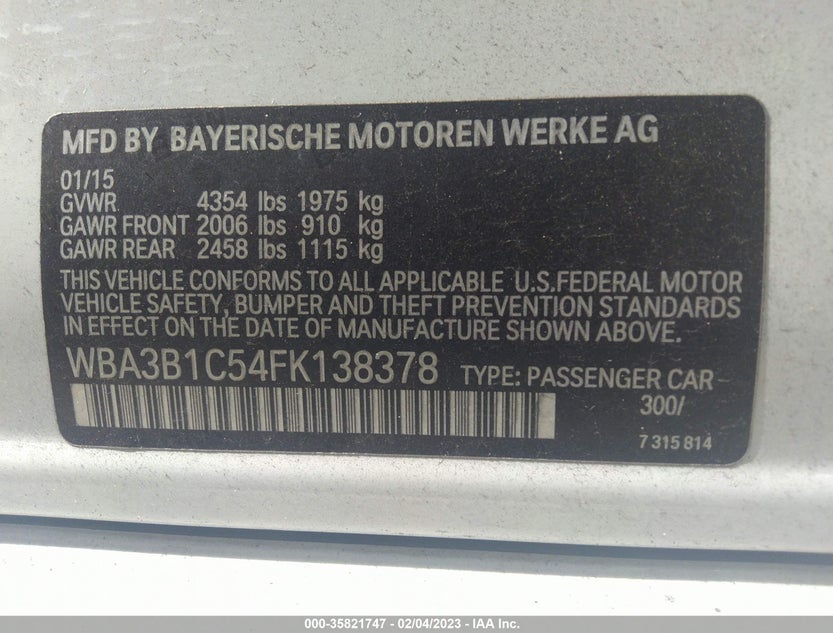 WBA3B1C54FK138378