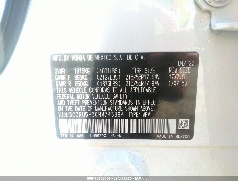 3CZRU5H36NM743994