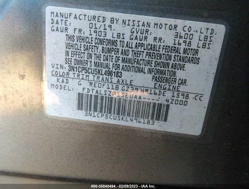 3N1CP5CU5KL496183
