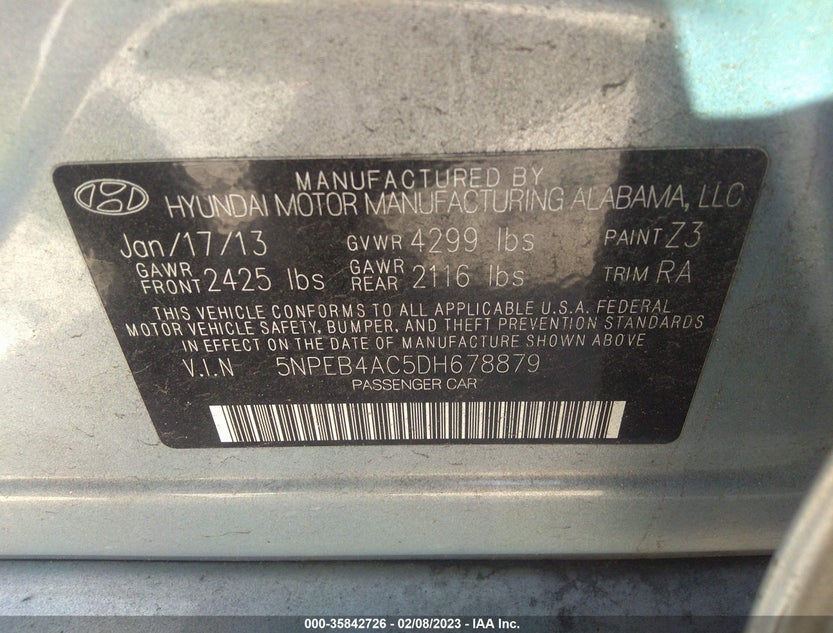 5NPEB4AC5DH678879