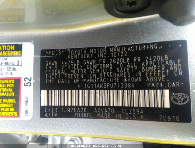 4T1G11AK9PU743384