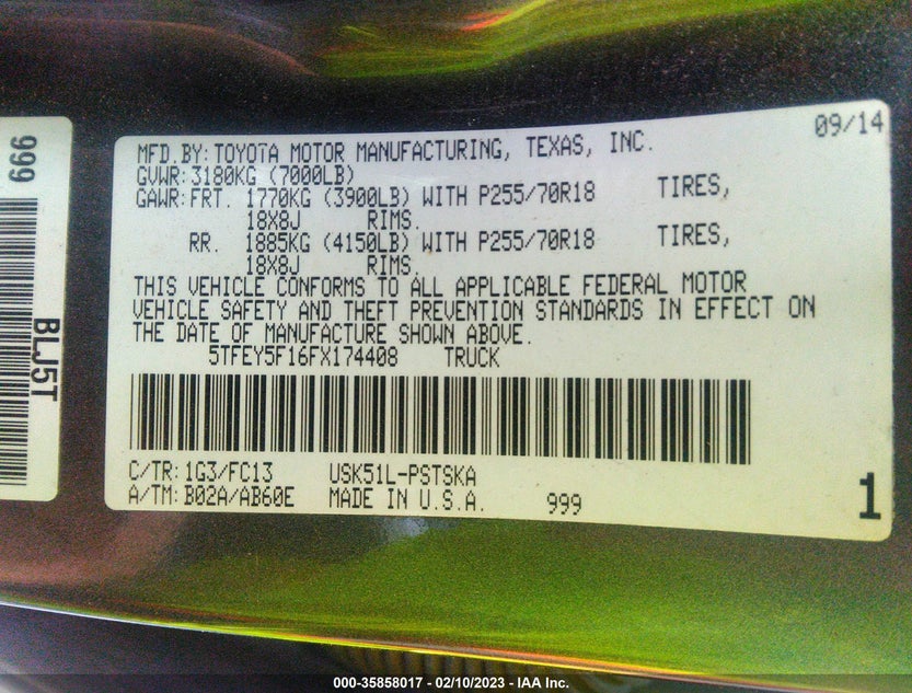 5TFEY5F16FX174408
