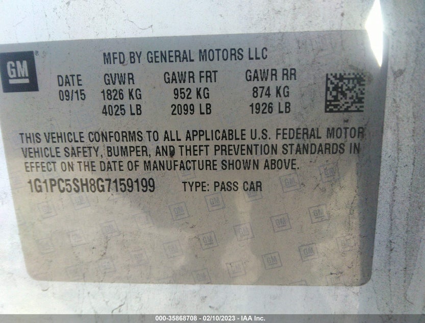 1G1PC5SH8G7159199
