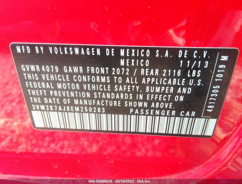 3VW2K7AJ8EM250283