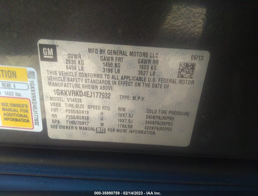 1GKKVRKD4EJ177932