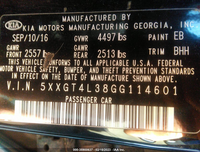 5XXGT4L38GG114601