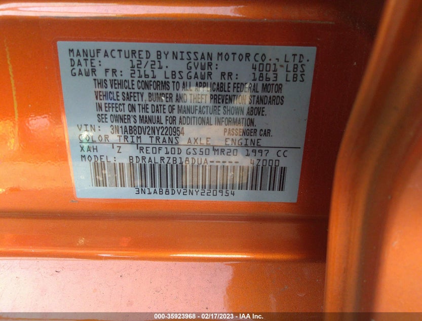 3N1AB8DV2NY220954
