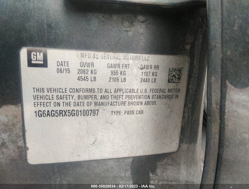 1G6AG5RX5G0100797