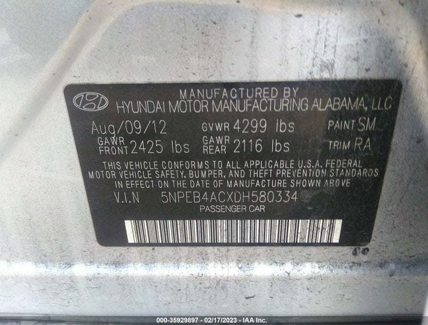 5NPEB4ACXDH580334