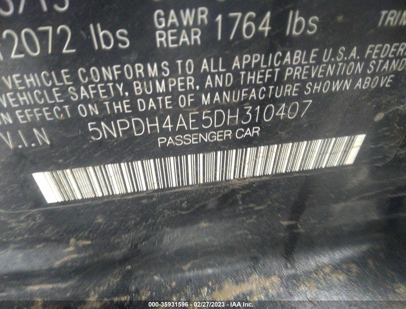 5NPDH4AE5DH310407