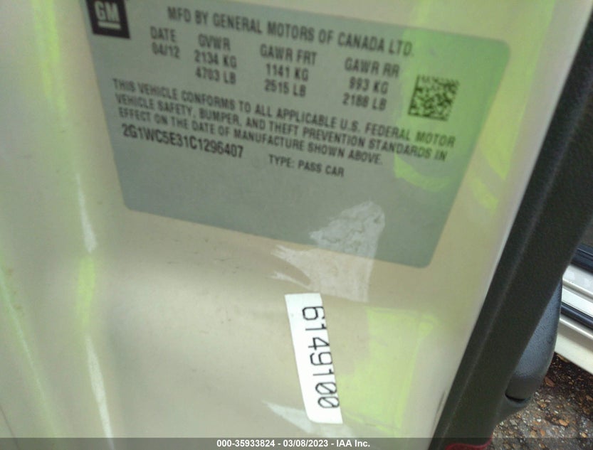 2G1WC5E31C1296407