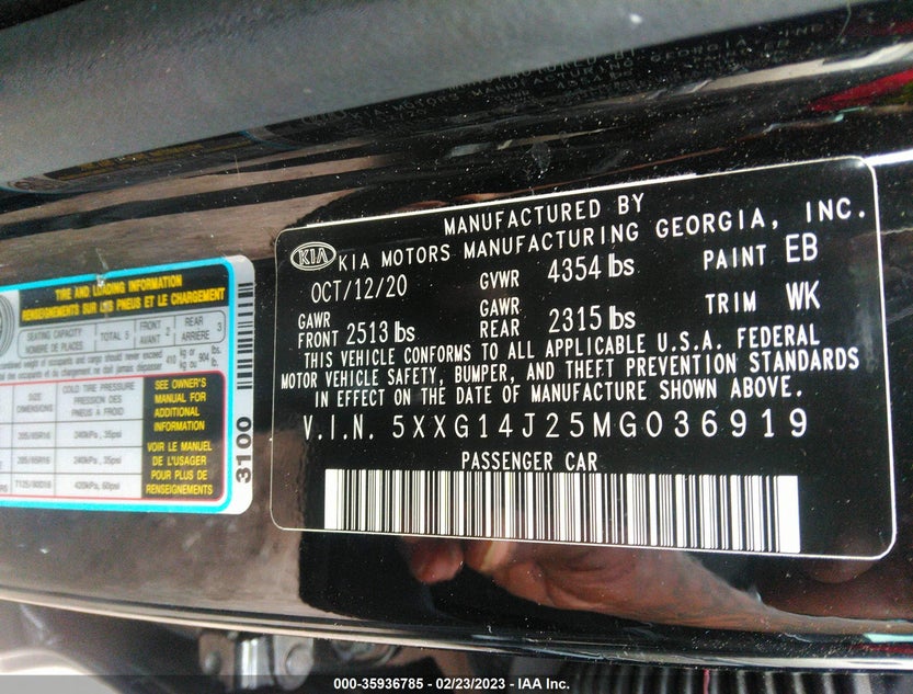 5XXG14J25MG036919