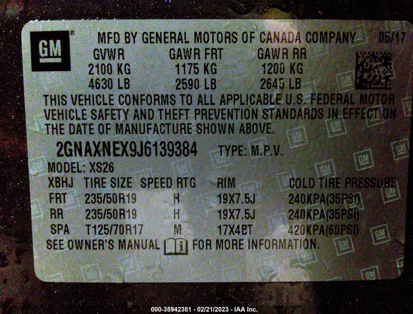 2GNAXNEX9J6139384
