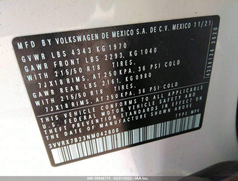 3VVRX7B23NM042808
