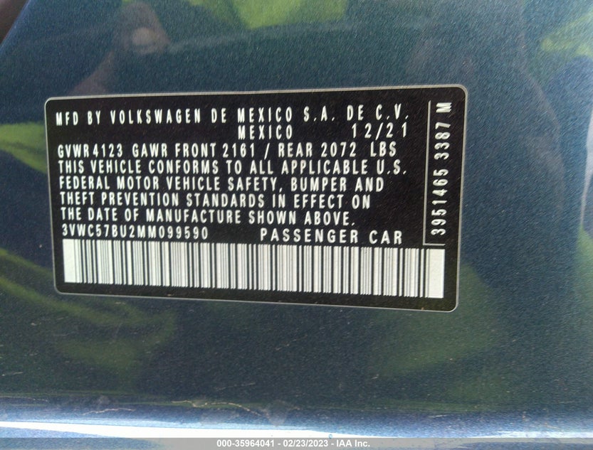 3VWC57BU2MM099590