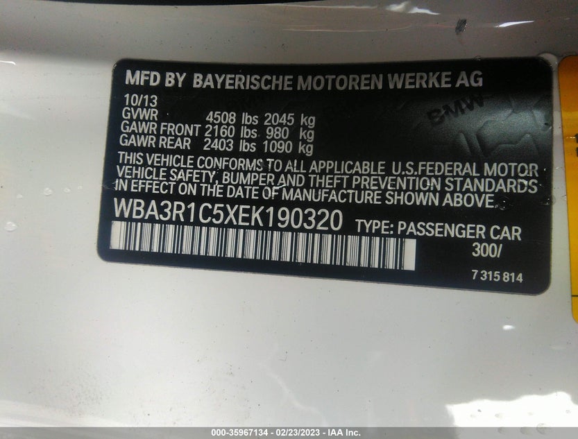 WBA3R1C5XEK190320