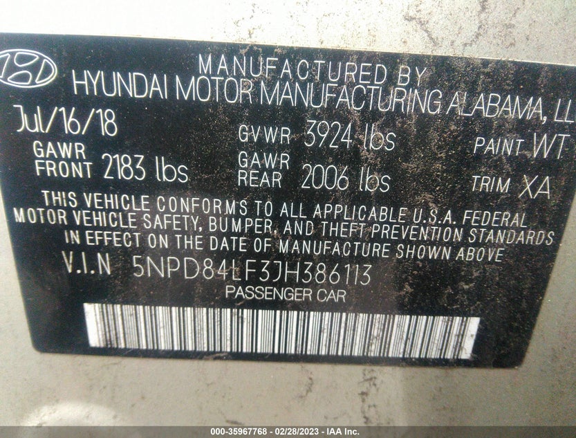5NPD84LF3JH386113