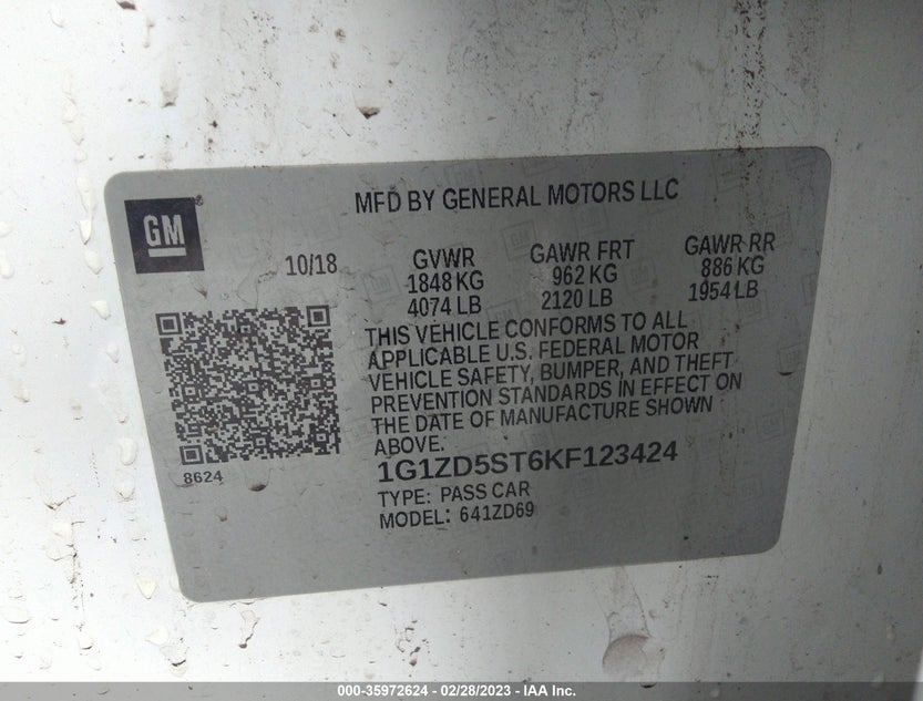 1G1ZD5ST6KF123424