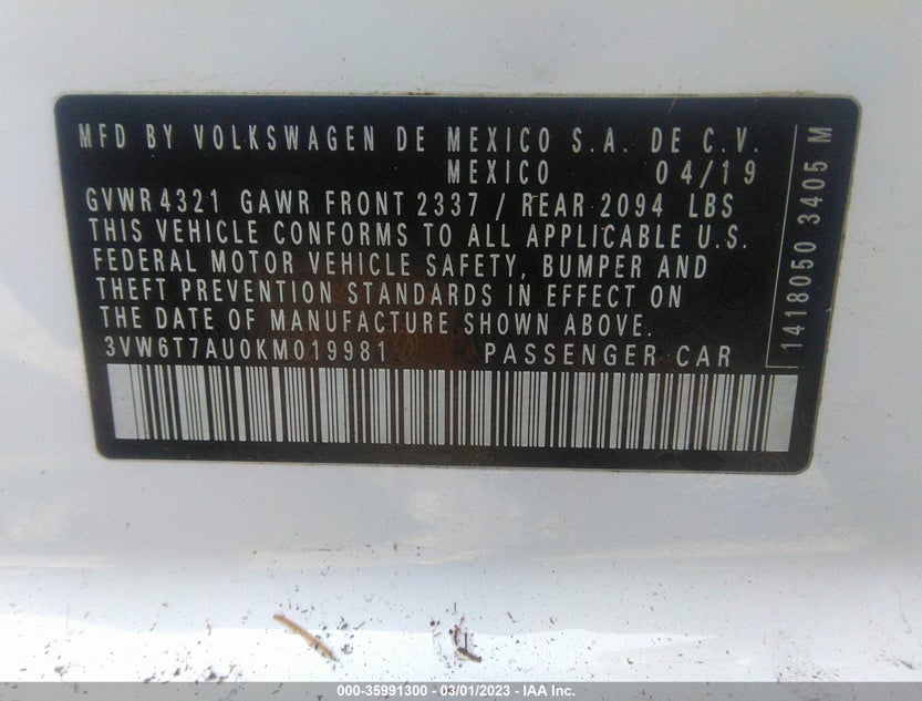 3VW6T7AU0KM019981