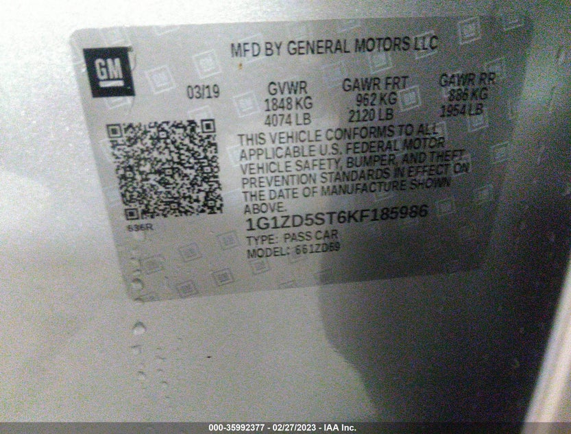 1G1ZD5ST6KF185986