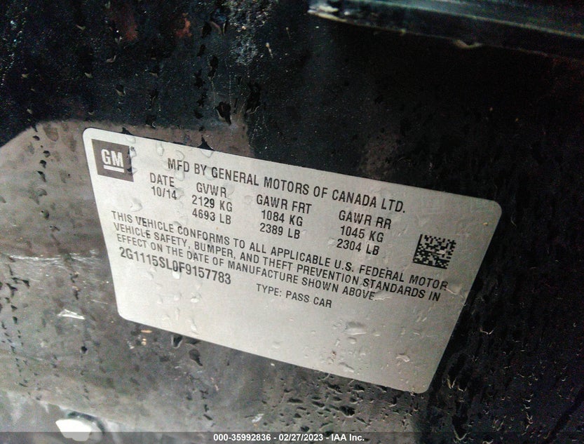 2G1115SL0F9157783