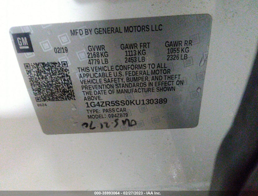 1G4ZR5SS0KU130389