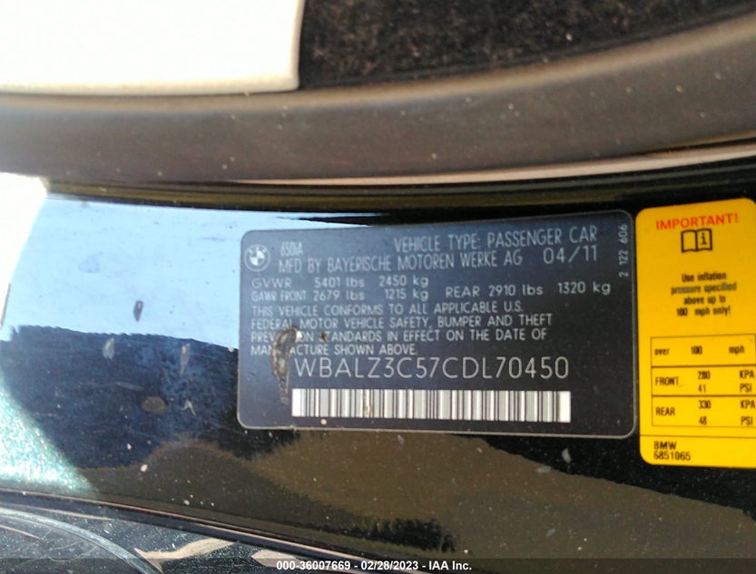 WBALZ3C57CDL70450
