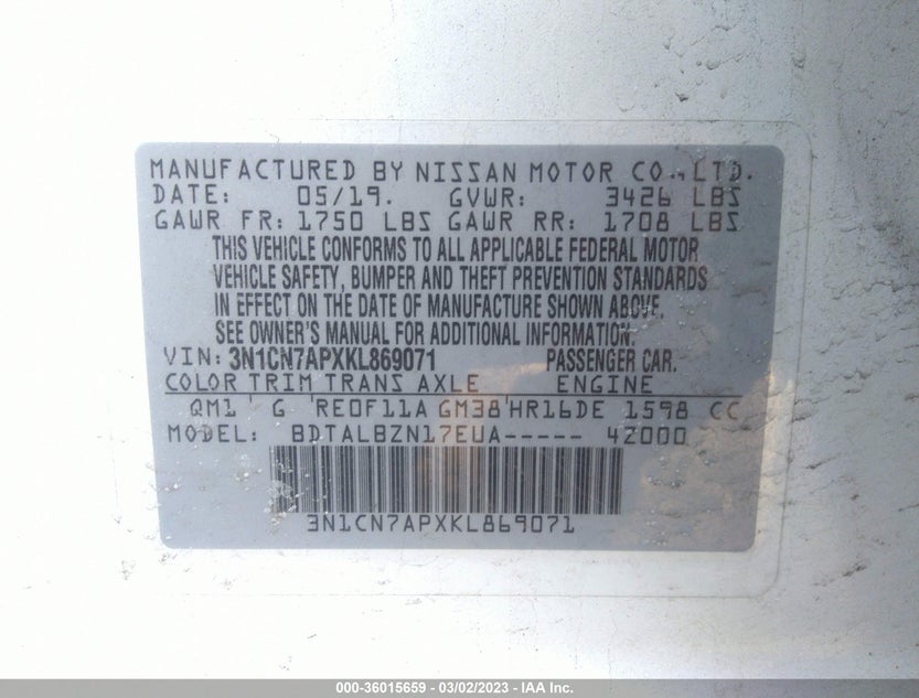 3N1CN7APXKL869071