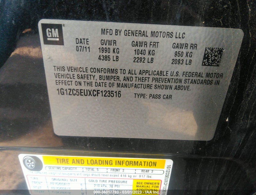 1G1ZC5EUXCF123516