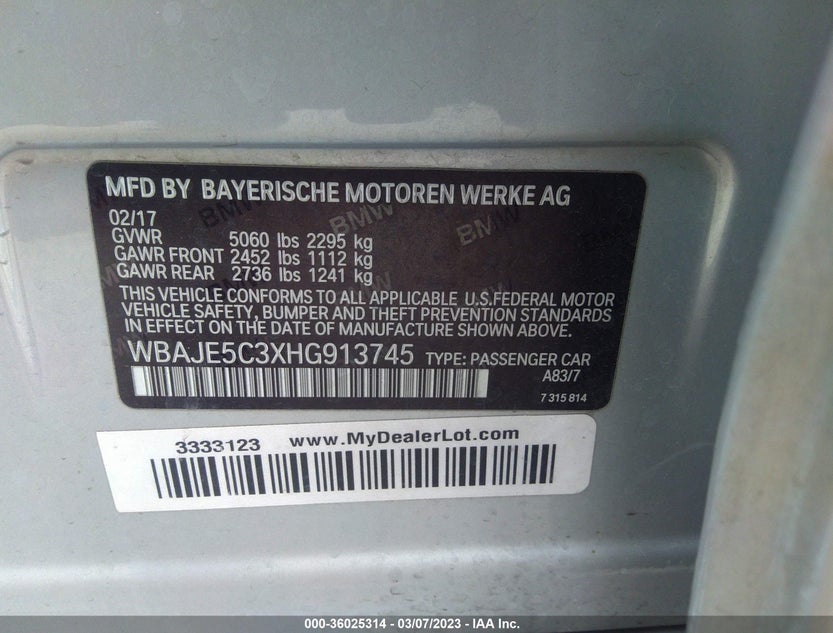 WBAJE5C3XHG913745