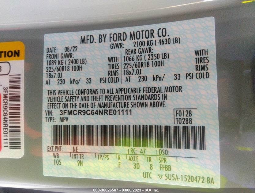 3FMCR9C64NRE01111