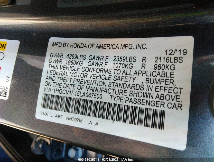 1HGCV1F15LA047500