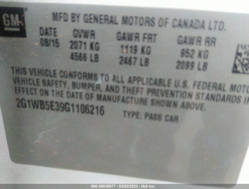 2G1WB5E39G1106216