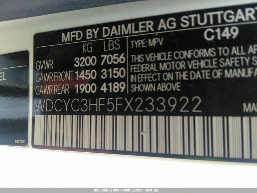 VIN WDCYC3HF5FX233922 2015 Mercedes-Benz G-Class, G... no.9