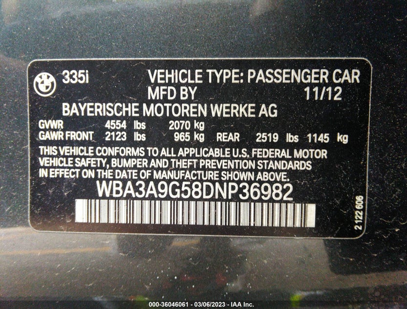 WBA3A9G58DNP36982