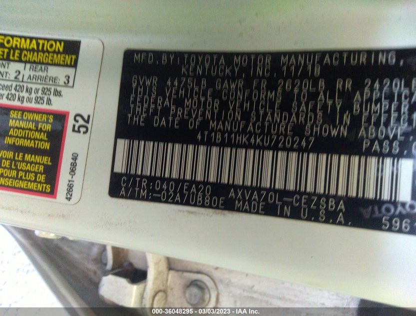 4T1B11HK4KU720247