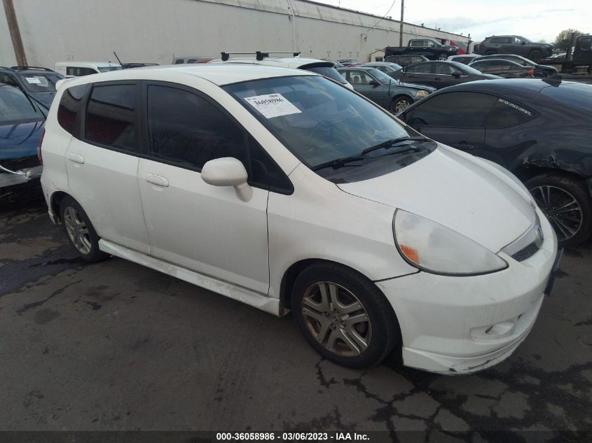 2007 Honda Fit Sport VIN: JHMGD38647S064536 Lot: 36058986