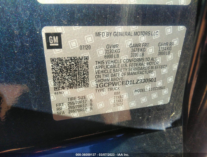 1GCPWCED1LZ330501