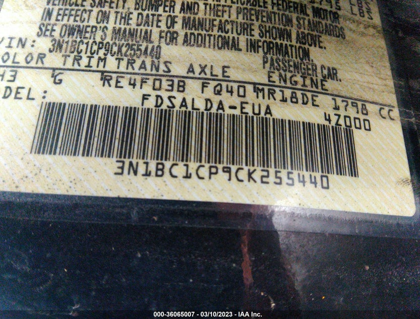 3N1BC1CP9CK255440