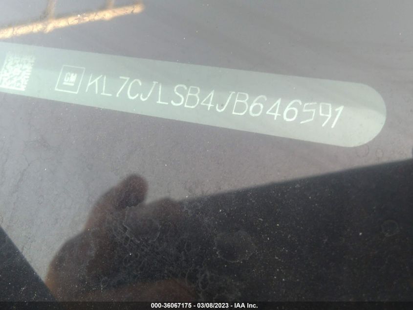 2018 Chevrolet Trax Lt VIN: KL7CJLSB4JB646591 Lot: 36067175