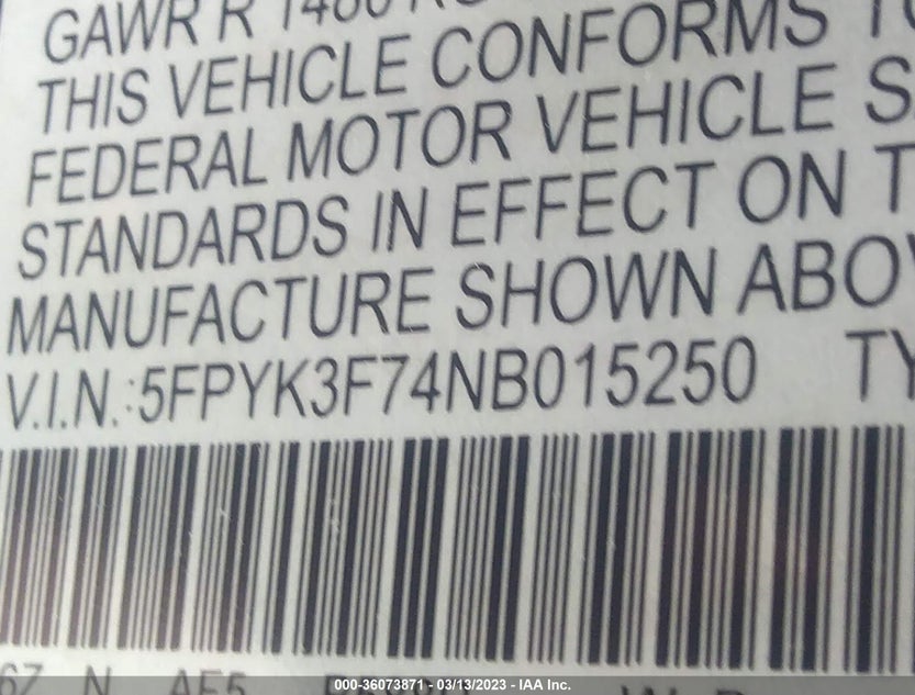 5FPYK3F74NB015250